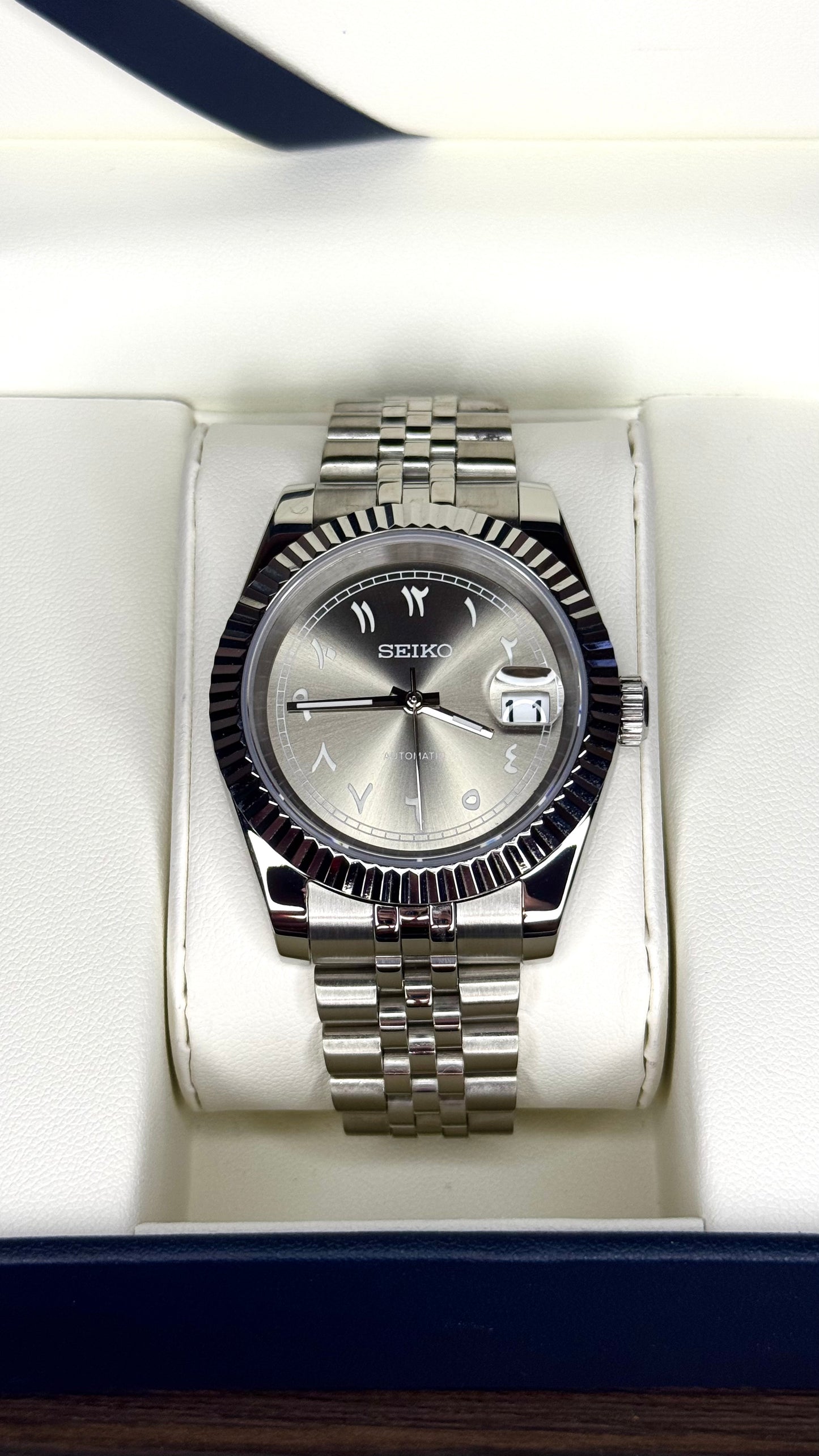 Platinum Silver Arabic Dial