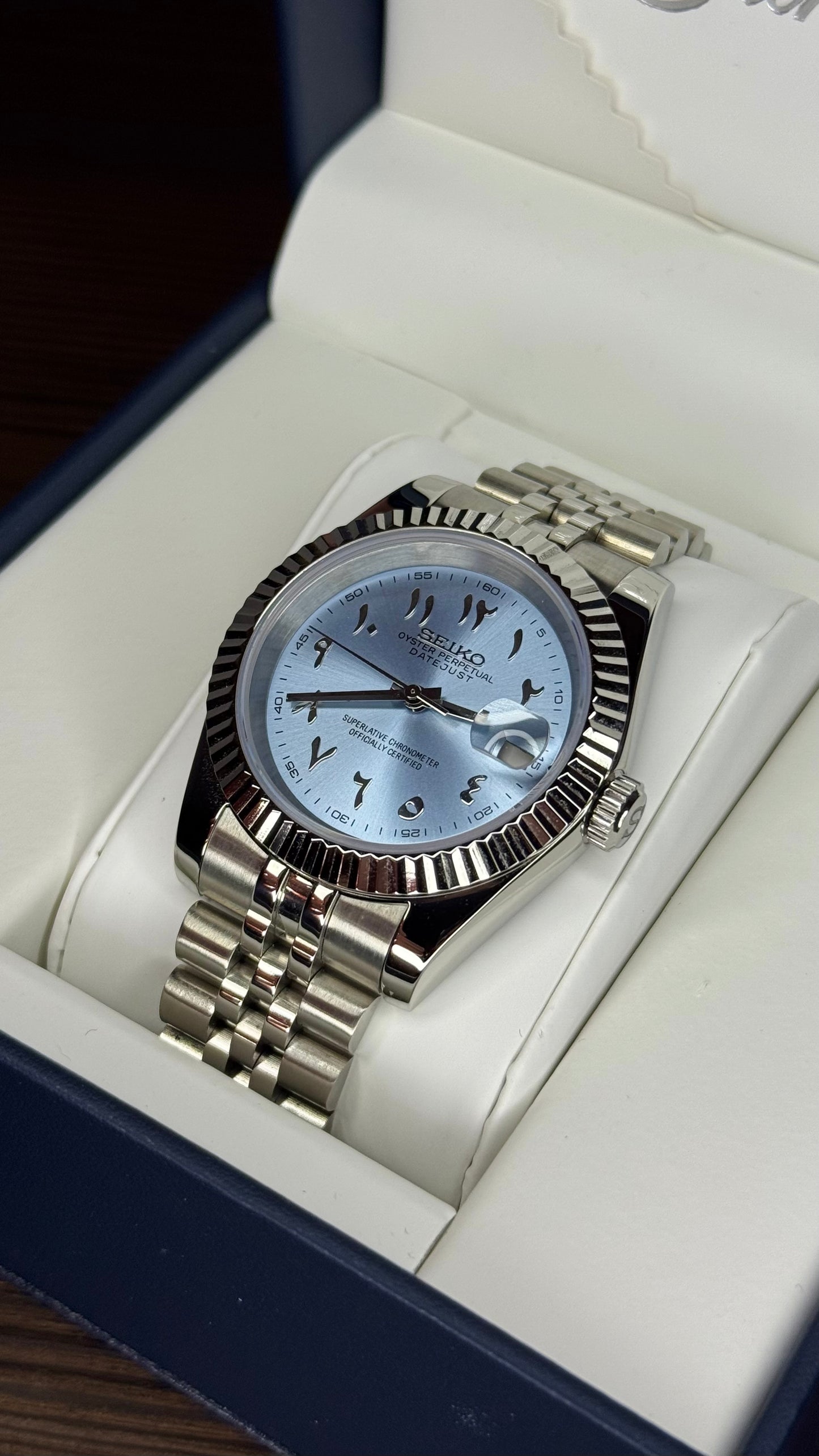 Ice Blue Arabic Dial