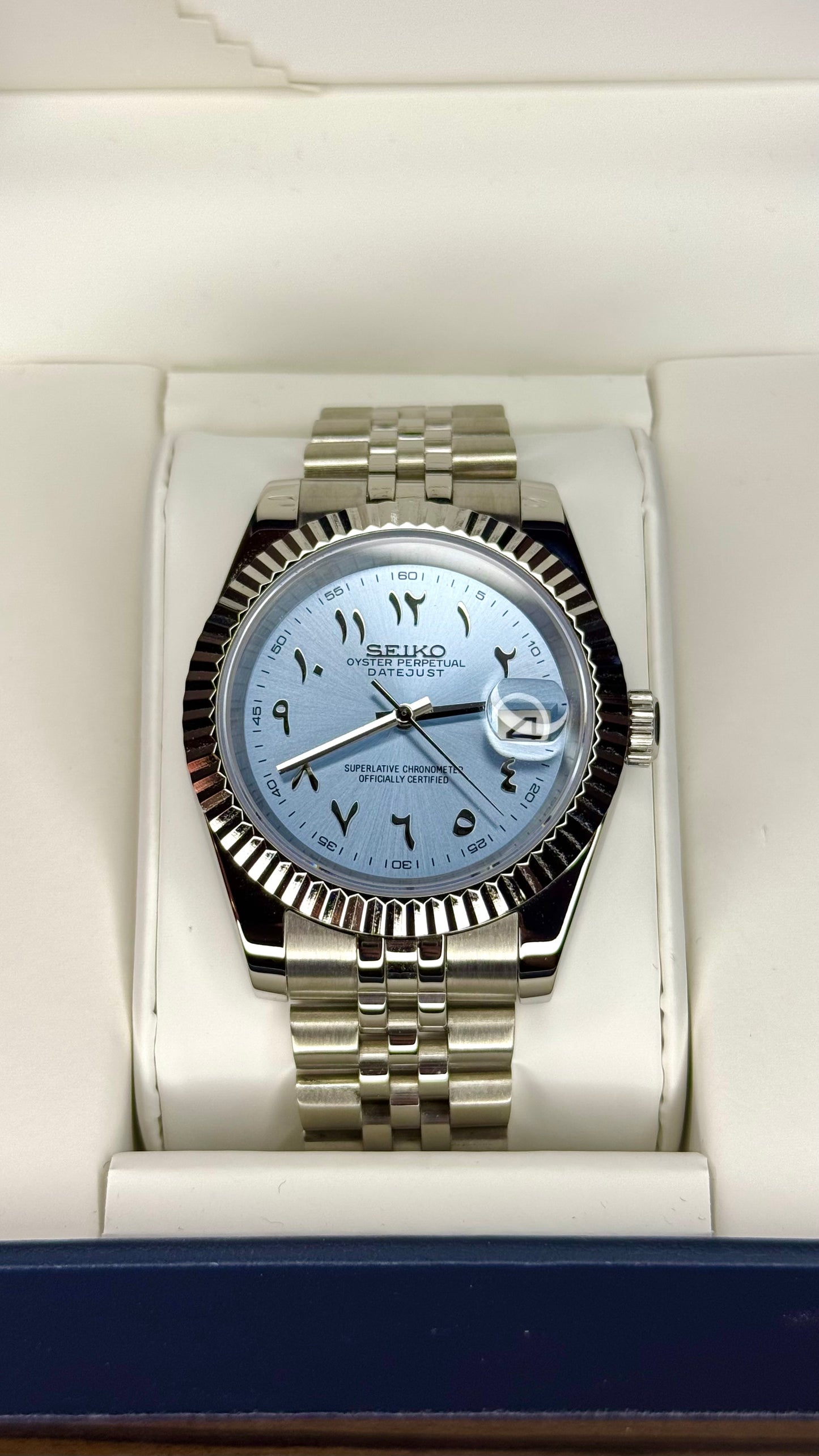 Ice Blue Arabic Dial
