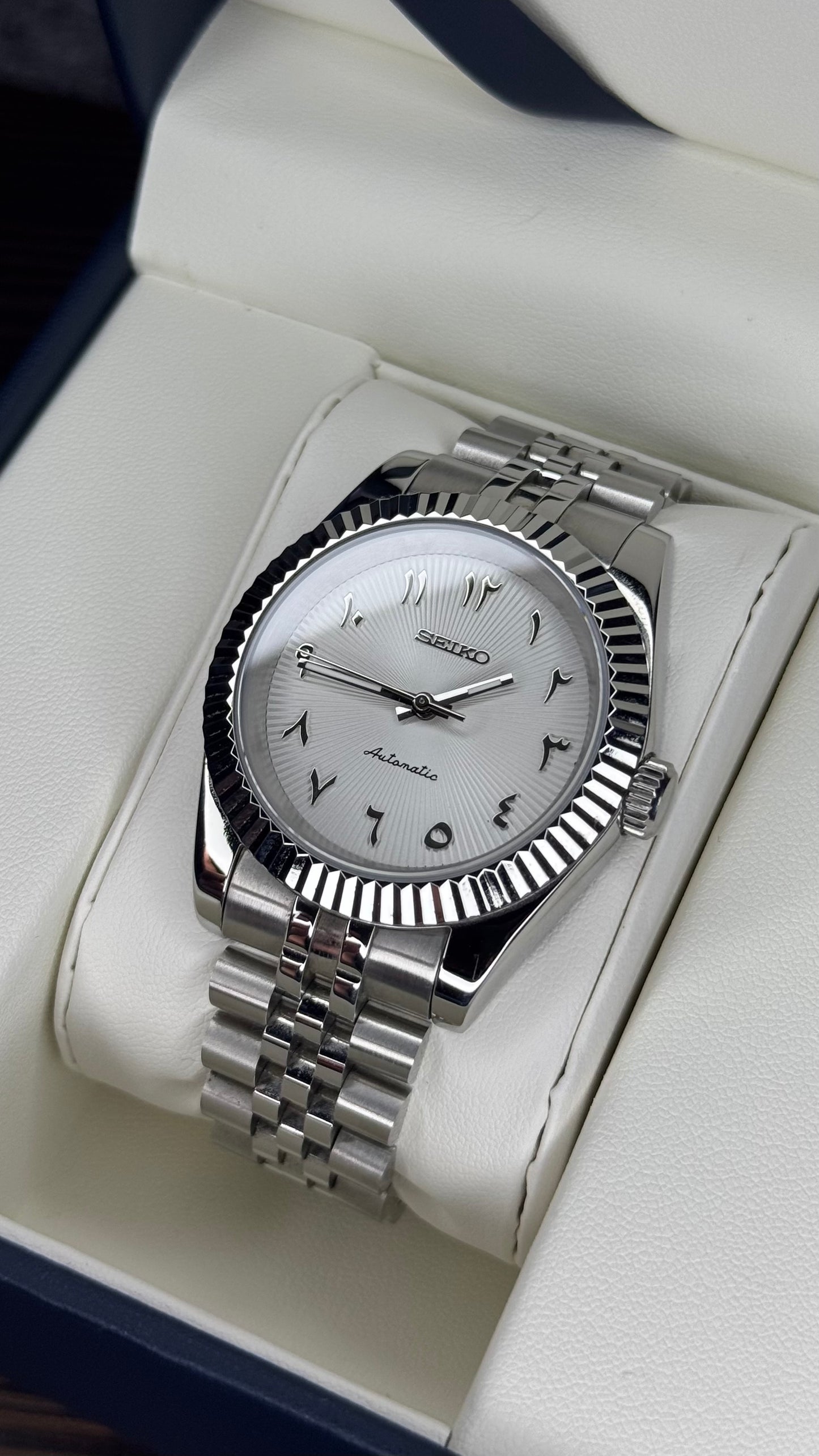 Crystal White Matte Arabic Dial