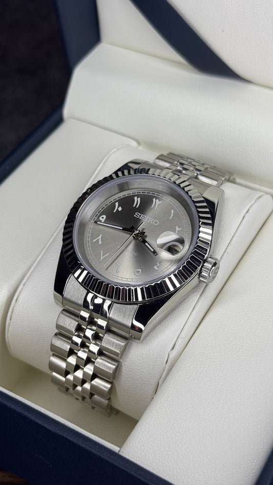 Platinum Silver Arabic Dial