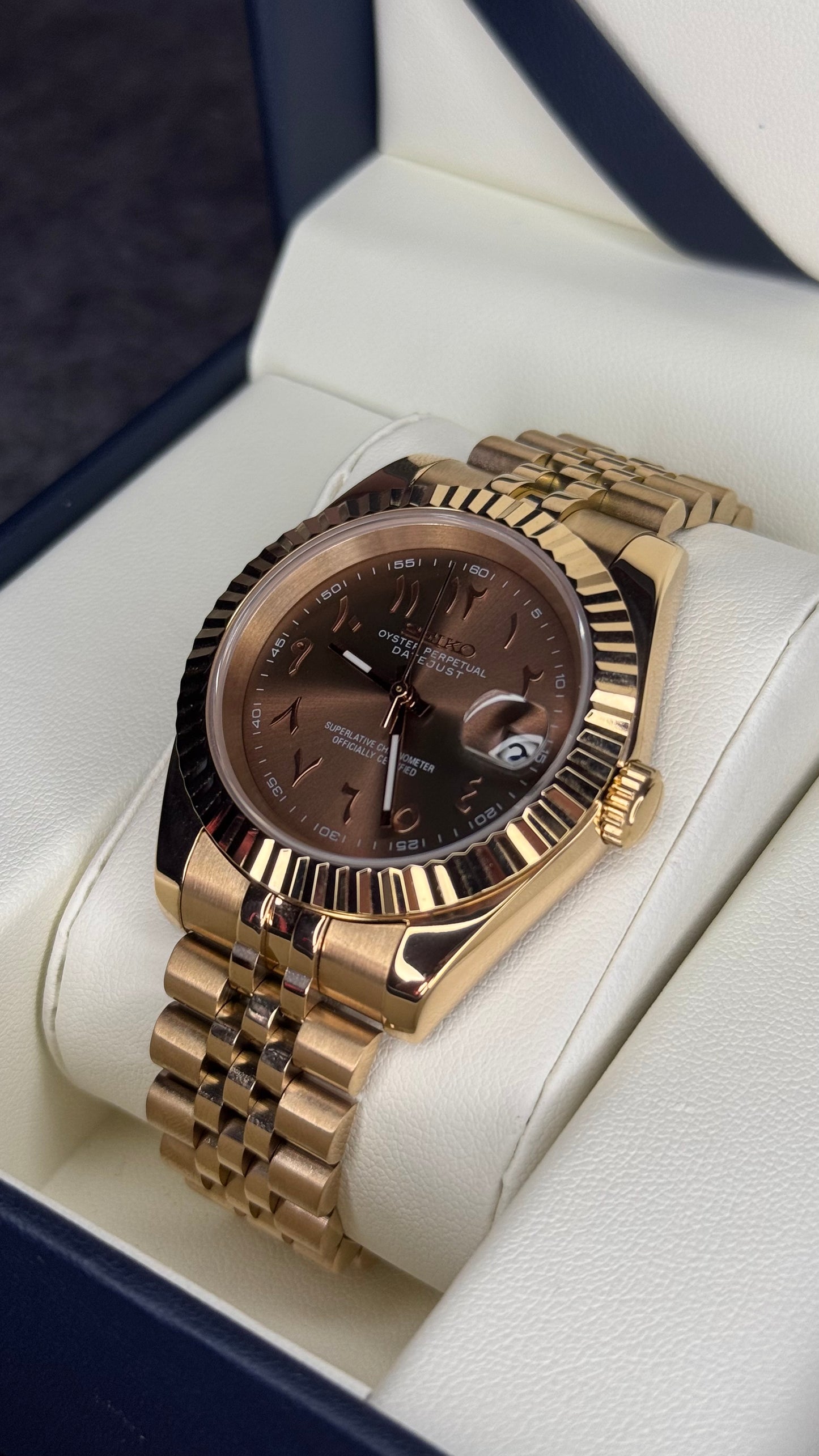 Rose Gold Chocolate Arabic Dial
