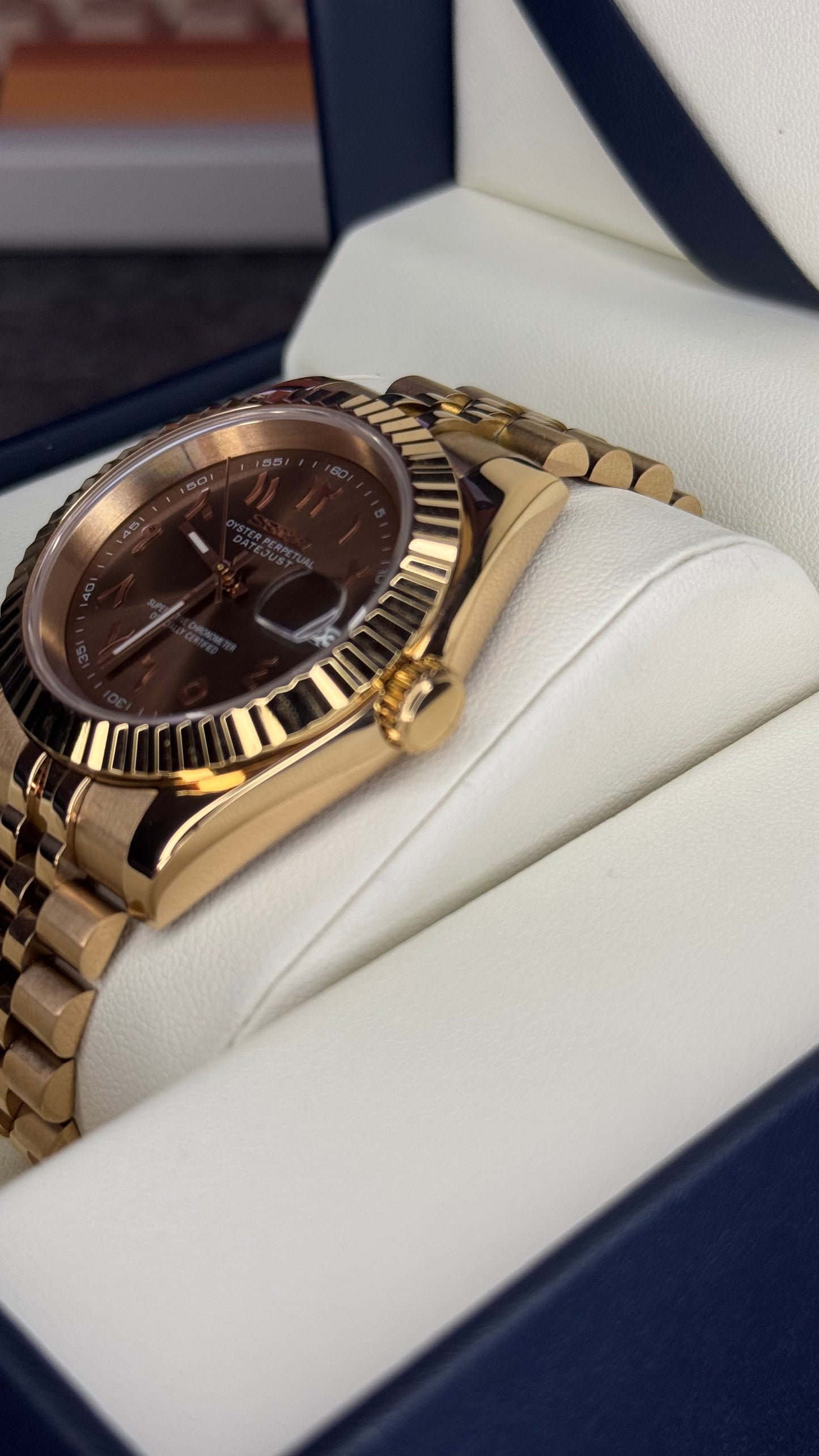 Rose Gold Chocolate Arabic Dial