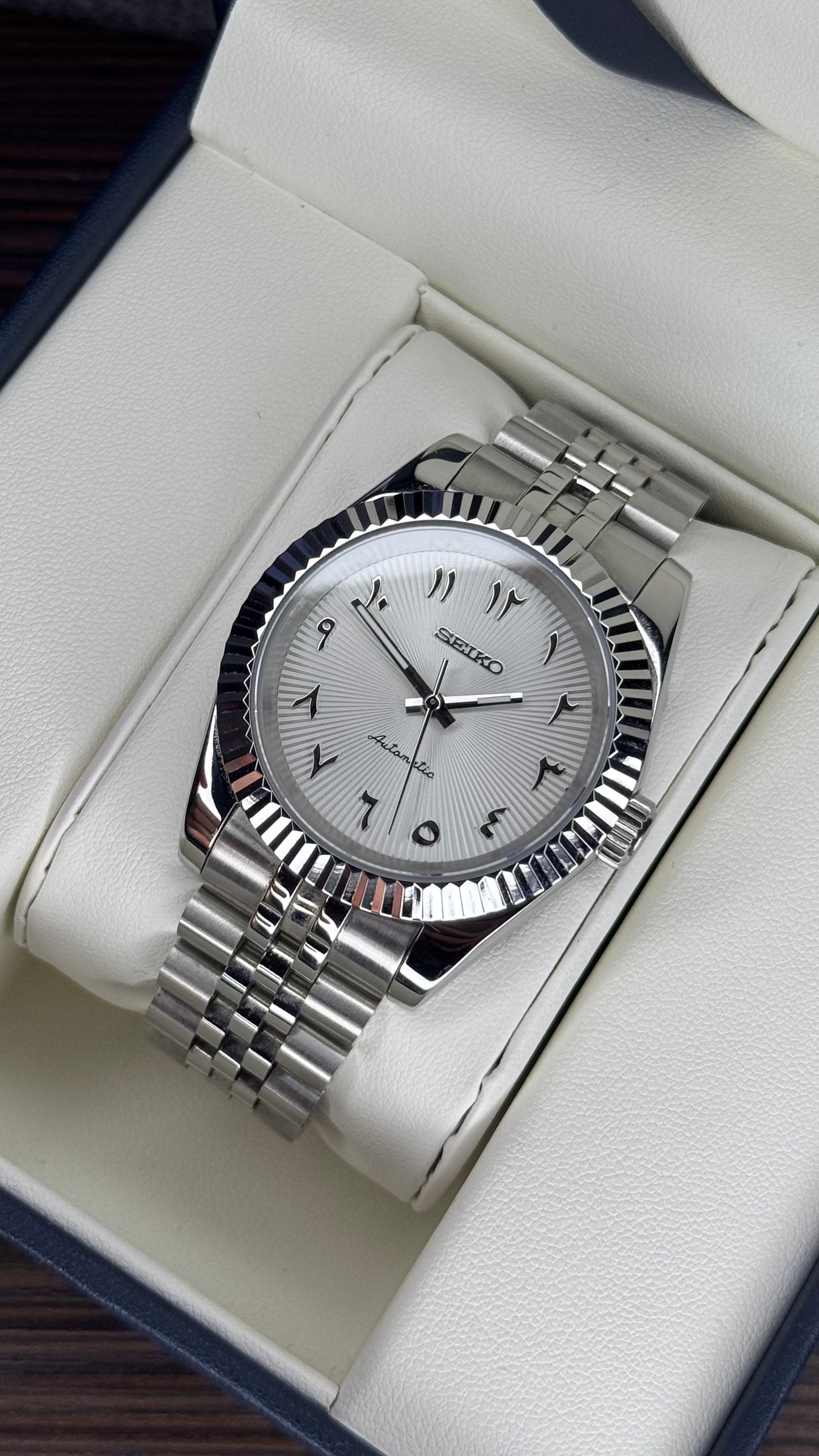 Crystal White Matte Arabic Dial